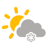 Scattered clouds with light snow