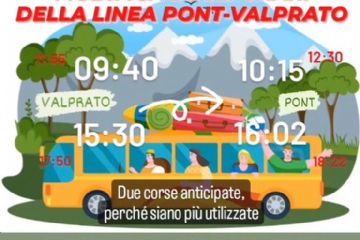 Modifica orario della linea 140 Pont-Valprato Soana