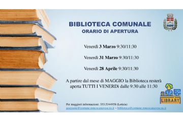 Orari di Apertura della Biblioteca Comunale